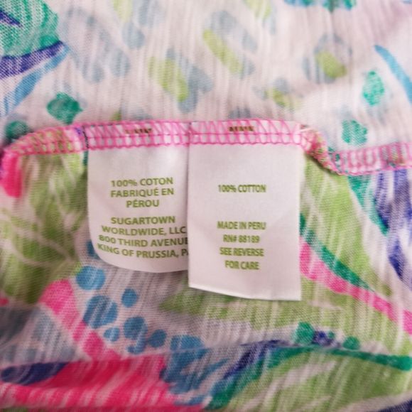 Lily Pulitzer Tropical Pineapple Design Pink Women's Top V-Neck Classic Lily - Picture 8 of 8